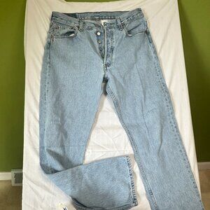 Vintage Levi's 501 Zip Fly Light Wash Jeans  33x32